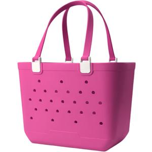 Large Rubber Beach Bag, Waterproof Travel Tote bag for Women Outdoor Beach Tote Washable Big Bag Open Handbag
