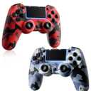 KDYGPDCT 2 Pack Wireless Controller for PS4/Pro/PS3,Wireless Remote Gamepad with 1000mAh Battery | Double Shock | Audio | 6-Axis Motion Sensor | Share Button (Red + Blue)