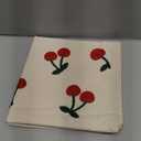 Embroidered Throw Pillow Cover 18x18 Inch - Spring Summer Boho Decorative Pillow Cover with Zipper for Living Room Couch Sofa Bed Aesthetic Design Little Cherry Cushion Pillowcase