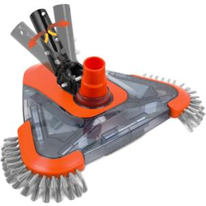 Pool Vacuum Head with Side Brush,Universal Steering Handle & Universal Rotatable Hose Adapter,Swimming Weighted Pool Brush Vac (Safe for Vinyl Liner Pool) for Inground & Above Ground Pools Pool Vacuum Head with Side Brush,Universal Steering Handle & Universal Rotatable Hose Adapter,Swimming Weighted Pool Brush Vac (Safe for Vinyl Liner Pool) for Inground & Above Ground Pools