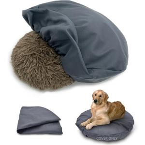 Dog Bed Cover Waterproof Replacement Machine Washable Covers for 24x24 Inch Dog Bed Heavy Duty Scratch Resistant Mattress Protector Pet Bed Round Grey Cover Only