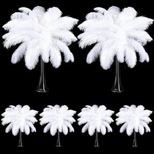 Tigeen 200 Pcs Ostrich Feathers Bulk, 12-14 Inch Large Natural Ostrich Feathers Plumes for Wedding Party Centerpieces DIY Crafts Vase Decorations (White)