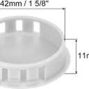 MECCANIXITY 32PCS 42mm(1 5/8") Light Gray Plastic Hole Plugs, Flush Type Panel Hole Plugs Insert End Caps for Locking Hole Tubes Furniture Cabinet