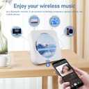 CD Player Portable Bluetooth 5.1 Desktop CD Player with HiFi Sound Speakers,Remote Control,Dust Cover,LED Display,Boombox FM Radio,USB/AUX for Home,Kids (White)