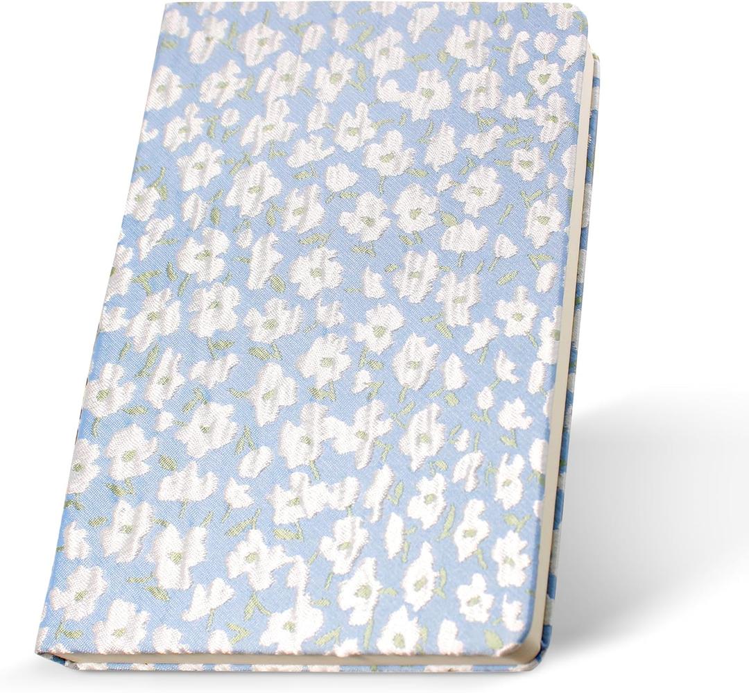 A5 Lined Journal  200 Pages, 120GSM, Embossed Fabric Cover, Thick Daolin Paper(small floral patter)