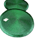Tabletop Collection, Variegated Round Placemat, Round, 15" Diameter, Sparkle Green, 12 Pieces