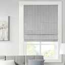 Madison Park Galen Cordless Fabric Privacy Single Panel Darkening, Energy Efficient Roman Shade, Window Curtain, 27"W x 64"H, Basketweave Sheen Grey