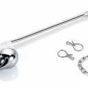 Joyrain Universal Front-Mount Toilet Replacement Kit, Toilet Flush Tank Rod with Stainless Steel Flapper Chain, Compatible with Most Front-Mount Toilets (Chrome (Brushed Nickel Rod), 1-Pack)