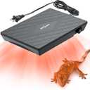 REPTI ZOO Reptile Heat Panel Adjustable Temperature Reptile Heating Plate, Non-Light Heating Solution with Expanded Heating Range for Hermit Crabs/Leopard Geckos/Turtles/Snakes/Lizards (6" X 9")