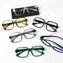 Eyekepper 6 Pack Metalless Screwless Spring Hinges Reading Glasses Oversized Square Readers for Men Women +2.25