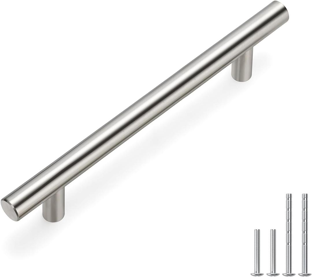 homdiy 20 Pack Cabinet Pulls Modern Drawer Pulls - HD201SN Kitchen Cabinet Handles Cupboard Handles Brushed Nickel Cabinet Hardware Stainless Steel Drawer Handls, 5in Hole Centers