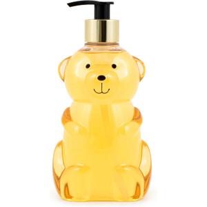 Simple Pleasures Teddy Bear Vanilla Honey Scented Liquid Hand Soap Dispenser - Plastic Novelty Decorative Refillable Hand Pump for Kitchen Countertops and Bathroom Sinks