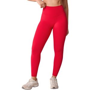 Hugcurve No Front Seam High Waisted Workout Leggings for Women Buttery Soft Yoga Pants Gym Athletic Tights - 25'' (Small, Aurora Red)