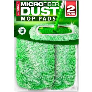 Millifiber Heavy Duty Duster Refills for Swiffer Sweeper Mop (2 Pack) - Reusable Dry Sweeping Pads (Mop is Not Included)