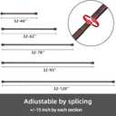 GXOACKJ Curtain Rods for windows 32-62 inch, 5/8 inch Decorative Brown Splicing Heavy Duty Metal Curtain Rod set with Brackets