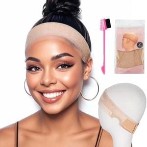Wig Grip Band Women Adjustable: Wig Gripper With Ear-Cutouts Natural Lace Edge - Adjustable Non-Slip Off Band With Velcro Comfortable Breathable No-Headache (LightBrown)