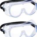 YunTuo 2 pack Safety Goggles, Adjustable,Lightweight Anti-Fog Protective Safety Glasses, Eye Protection, White