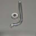 L Shape Shower Arm with Flange,8 Inch Wall Mount Replacement Angle Shower Head Arm 90 Degree Stainless Steel Rain Shower Head Extension for Fixed Bathroom Shower Head(Chrome Finish)