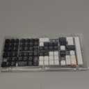 Womier Low Profile Keycaps for Mechanical Keyboard, Black Shine Through Keycaps, PBT Keyboard Key caps 60% 65% 75% 96% 100% for Cherry Gateron MX Switches, Black Backlight