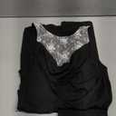 2 Piece Outfits for Women Sleeveless Lace Shirt Draped Cowl Neck Tank Top and Ruched Bodycon Mini Skirt Sets. Size S