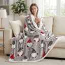 Electric Heated Blanket Full Size 72"x84", Dual-Sided Soft Flannel & Sherpa, LCD Display 10 Heat Settings with 1-12H Timer & Overnight Safe, Bed & Couch, Machine Washable, Santa Claus for Christmas