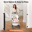 Retractable Baby Gate for Stairs and Doorways, 55" Wide x 33" Tall Mesh Dog Gate for Indoor & Outdoor Use, Safety Gate for Babies and Pets, Child Gates for Hallways, Hardware Mounted, Black