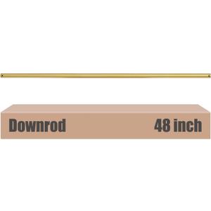 48 inch Ceiling Fan Downrod with Extension Cord, 4 FT Gold Downrod for Ceiling Fan, 1 inch Outside Diameter, Boom Suitable for a Wide Range of Fans (Gold, Not Threaded)