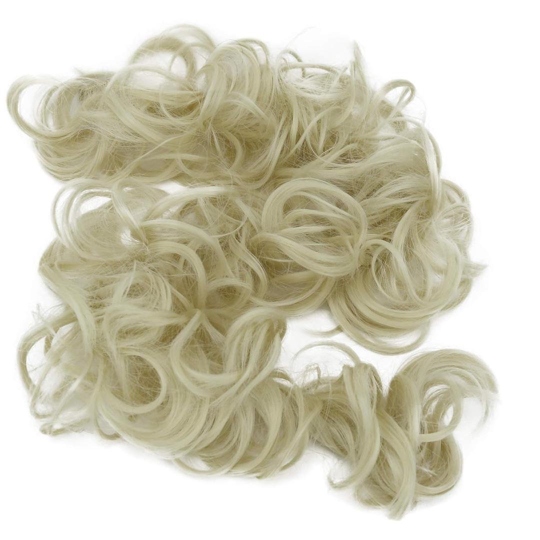 CAISHA Hairpiece Hair Wrap Heat-resistant Synthetic Fibres Curly Messy Updo Platinum Blonde HW8