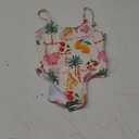 Floerns Toddler Girl's Fruit Plant Print One Piece Swimsuit Spaghetti Strap Bathing Suit (Beige Multi, 6Y)