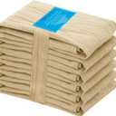 RUVANTI Flour Sack Towels 6 Pack 28x28 Inch, 100% Cotton Tea Towel, Reusable, Machine Washable, Absorbent BarTowels - Dish Cloth Perfect for Drying Dishes & Cleaning - Camel