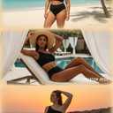 Holipick Women One Shoulder High Waisted Bikini Set Two Piece Tummy Control Swimsuits Full Coverage Bathing Suit, XL