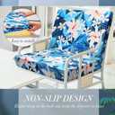 8 Pcs Christmas Cushion Covers Patio Stretch Outdoor Cushion Cover Farmhouse Classic Decorative Replacement Furniture Sofa Couch Slipcover Seat Protector, Home Decor(White Floral)