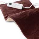 Sunbeam XL Back Neck and Shoulder Heat Therapy 12 x 24 with Auto Shut Off 6 Settings MachineWashable Comfortable Microplush Fabric  Burgundy