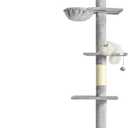 Cat Craft Floor to Ceiling Cat Tree,5 Tiers Tall Cat Tower with Adjustable Height(98-110),Skinny Ceiling Cat Tree with Cozy Hammock,Sisal Scratching Posts,Platforms,and Hanging Balls for Large Cats