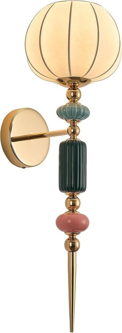 Imitated Silk White Shade Modern Wall Scone Indoor Wall Light Fixtures for Bedroom Hallway Living Room