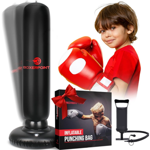 Boxerpoint Inflatable Punching Bag for Kids Ages 3-8 - 63-Inch Freestanding Martial Arts Training Target for Karate, Taekwondo & MMA, Birthday Gift Toy - Boxing Bag