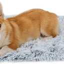 PJYuCien Fluffy Fleece Calming Pet Throw Blanket, Super Soft and Warm for Indoor Cats and Dogs, Medium 24" * 32", Machine Washable, Grey Puppy Bed