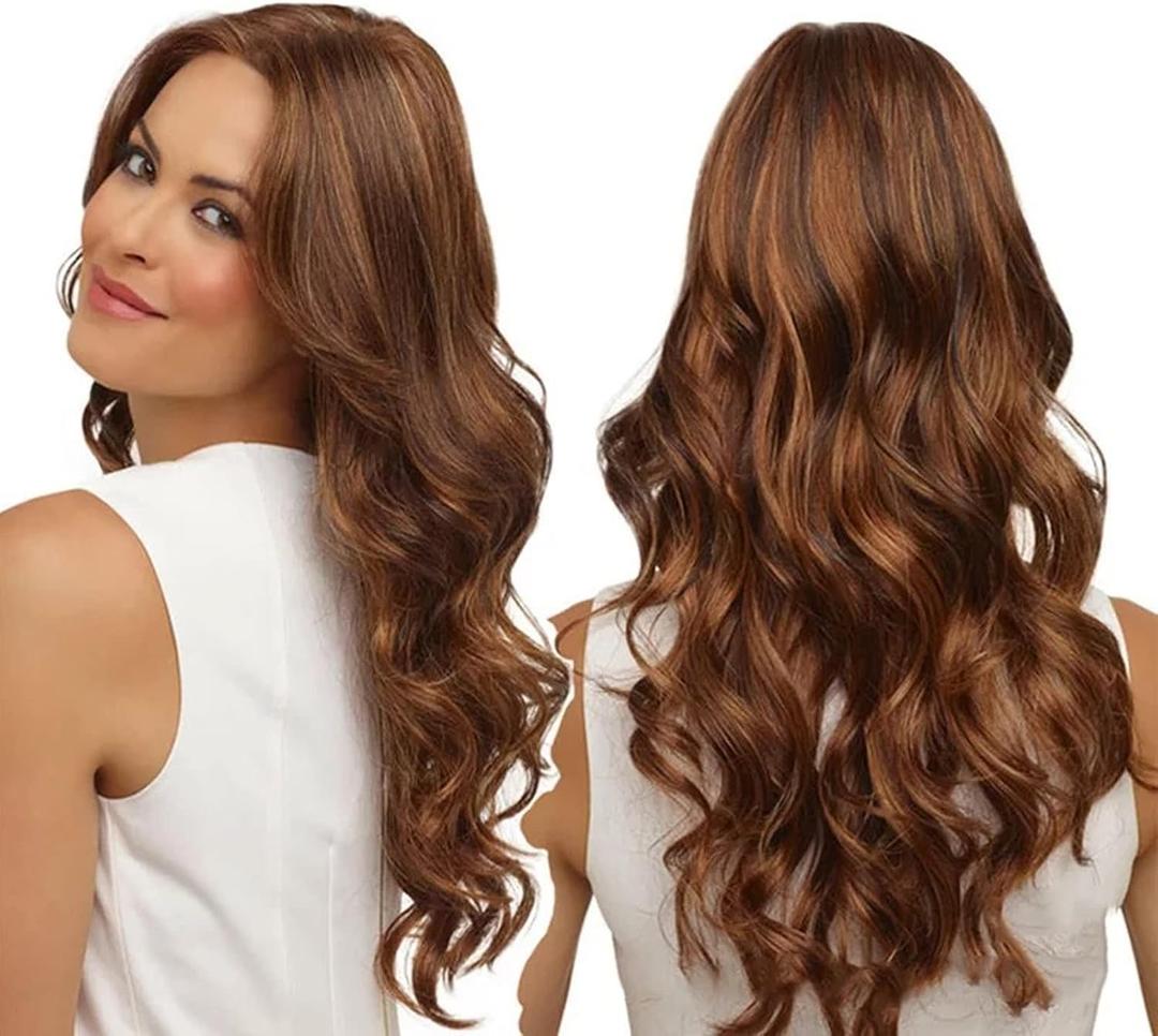 Light Brown Ombre Wigs for Women Long Wavy Wig,Looking Heat Resistant Synthetic Wig,Long Light Brown Wigs for Daily Party Use