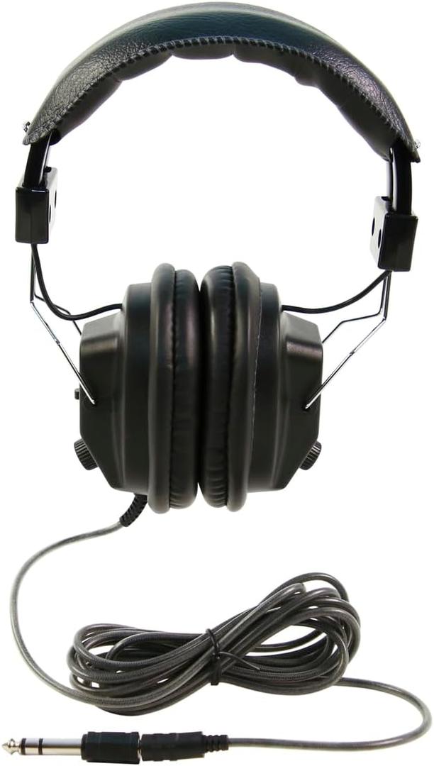 Califone 3068AV Switchable Stereo/Mono Over-Ear Headphones, 3.5mm and Adapter Plug, Black