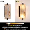 2 Pack 2 Light Square Red Frosted Glass Bathroom Wall Sconce Modern Concise Style Wall Light Fixture,Black Finish for Bedroom Hallway Bedside