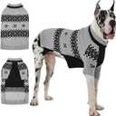 IECOii Great Dane Sweaters for Giant Breed Dogs Boy, Warm Sweaters for Extra Large Dogs, Thermal Cozy Boy Dog Winter Sweater Knitted Outfit for Holiday & Daily Wear, Pet Sweater with Sleeve, Grey,5XL (XXXXX-Large(Chest:41.34 in/105 cm))