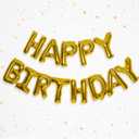 HOUSE OF PARTY Happy Birthday Balloon - 16 inch | Gold Mylar Capital Foil Birthday Balloons Banner, Gold Party Decorations for Men, Women
