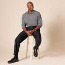 Amazon Essentials Men's Long-Sleeve Casual Poplin Shirt (Gray, L)