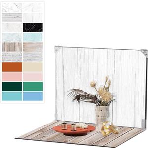 PEKRU 10Pcs 20Patterns Photo Backdrop Board Product Photography for Food Small Product Photography Table Top Photography Backdrop Kit 16x11.5in (Mixed Colors)