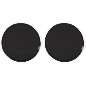 Greenjin 13 Inch Round Chair Cushions with Ties Set of 2 Anti Slip Bistro Chair Seat Cushions Circle Chair Pad for Kitchen Dining Chairs Bar Hight Stool Black