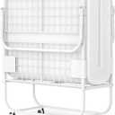 Homieasy Folding Bed with Mattress, Portable Foldable Guest Bed with Storage Cover - Memory Foam Mattress & Metal Frame, Cot Size - White, 75' x 31'