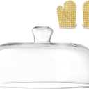10 inch Glass Microwave Splatter Cover for Food,5 inch Tall BPA-Free Non Toxic Non Plastic Microwave Lid Guard
