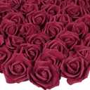 200 pcs Foam Rose Heads Stemless Artificial Rose Flowers Burgundy Fake Roses Flower Bulk for DIY Wedding Rose Wall Kissing Balls Bridal Shower Centerpieces Arrangements Party Tables Deco(Burgundy )