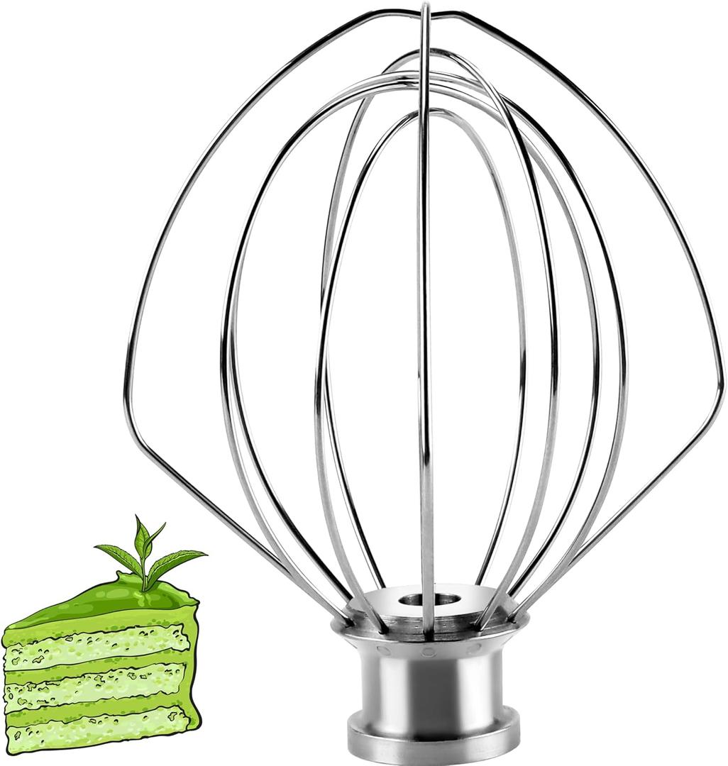 K45WW Wire Whip Attachment for Tilt-Head Stand Mixer 6-Wire Fits For k-i-t-c-h-e-n-a-i-d 4.5-5QT Title-Head Stand Mixer K45 KSM90,Stainless Steel,Egg Cream Stirrer,Cakes Mayonnaise Whisk by Sikawai