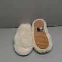 COFACE Women's Fluff Slippers House Open Toe Faux Fur Ladies Fashion Platform Fuzzy Slide Shoes with Comfort Arch Support, Indoor Outdoor Sole Size 7